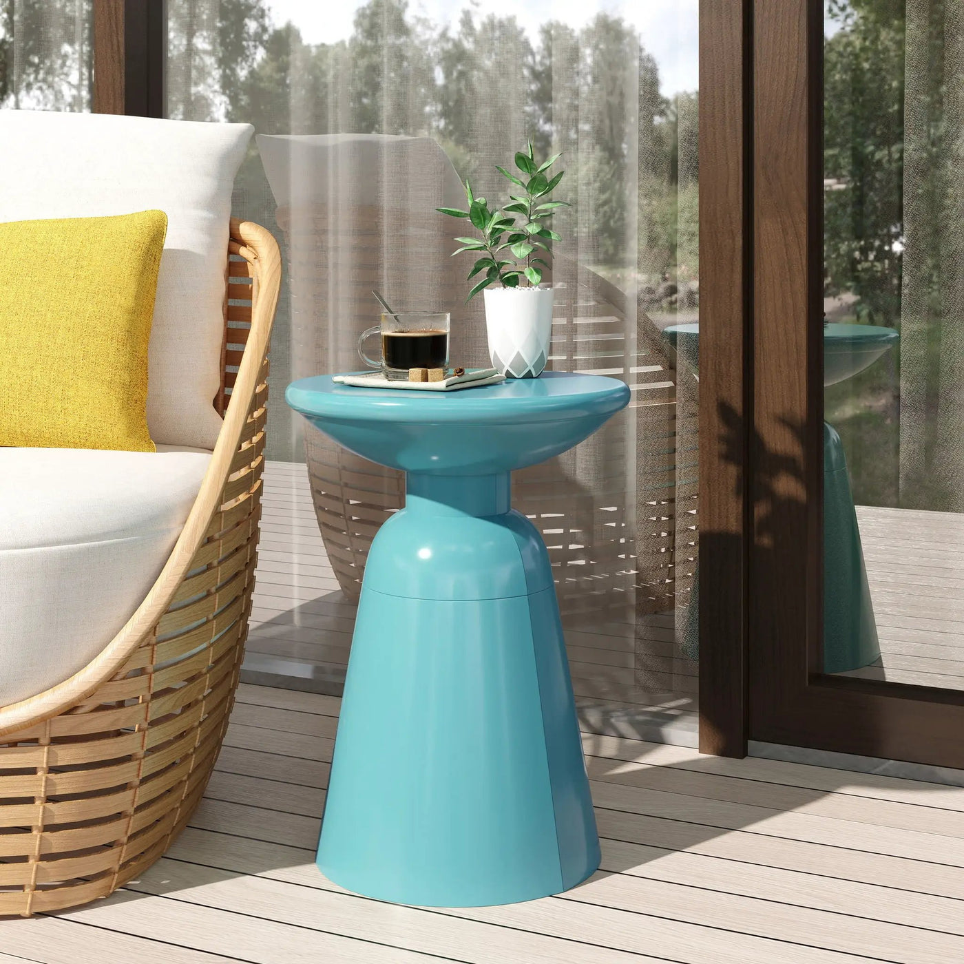 Outdoor Modern Metal End Large Table by HouseOfZazla