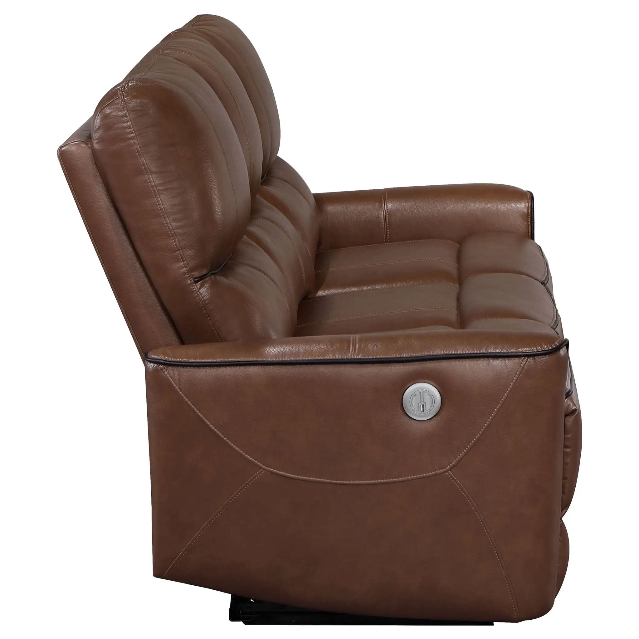 Greenfield Upholstered Power Reclining Sofa Saddle Brown by Unique Piece Furniture