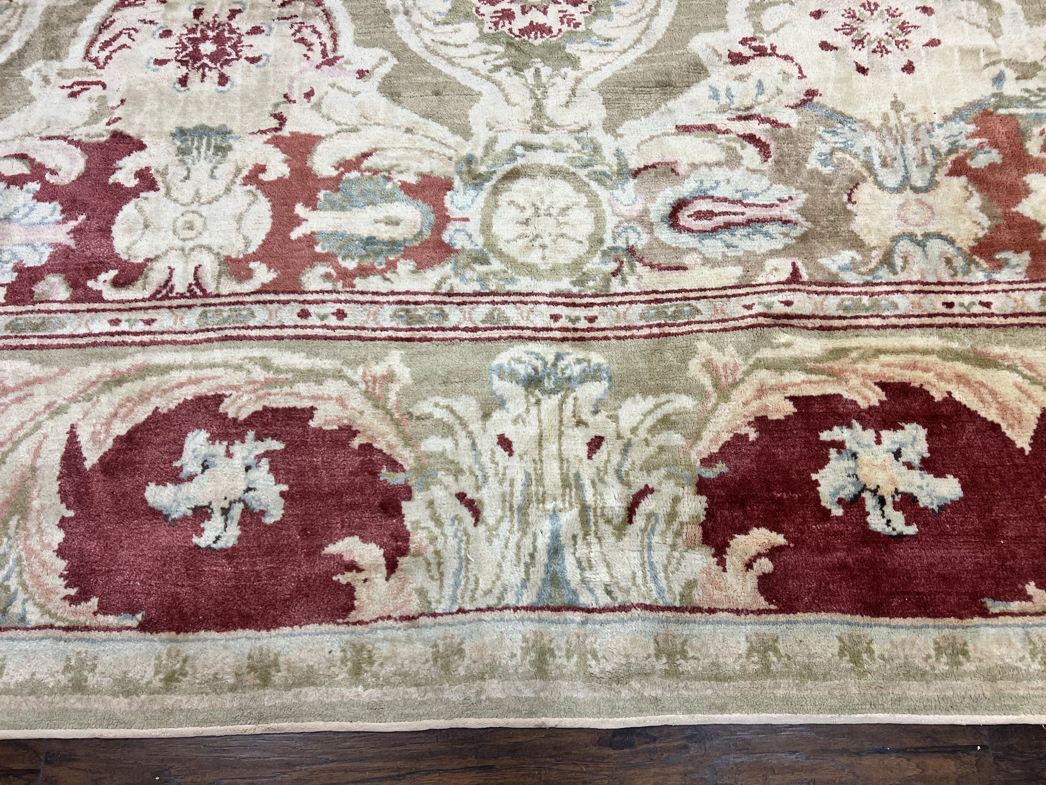 Large Egyptian Oushak Rug 12x21, Wool Handmade Vintage Carpet, Allover Pattern, Oversized 12 x 21 ft Traditional Rug by Jewel Rugs