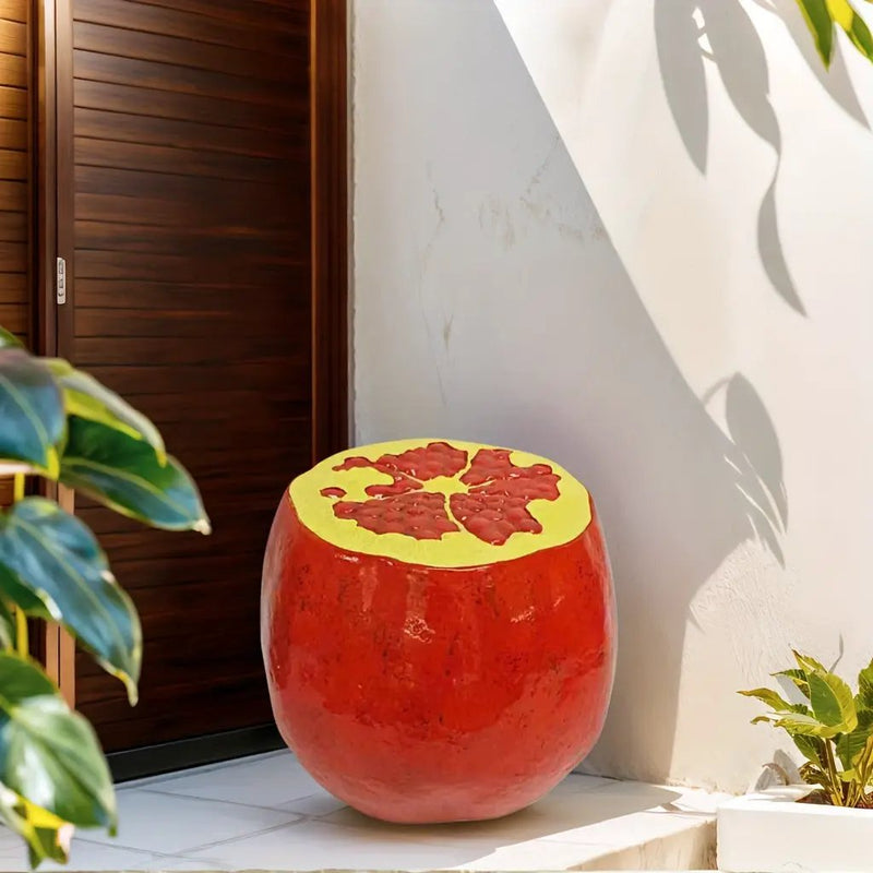 Pomegranate Resin Stool - Multi-Purpose Indoor & Outdoor Decor by HouseOfZazla