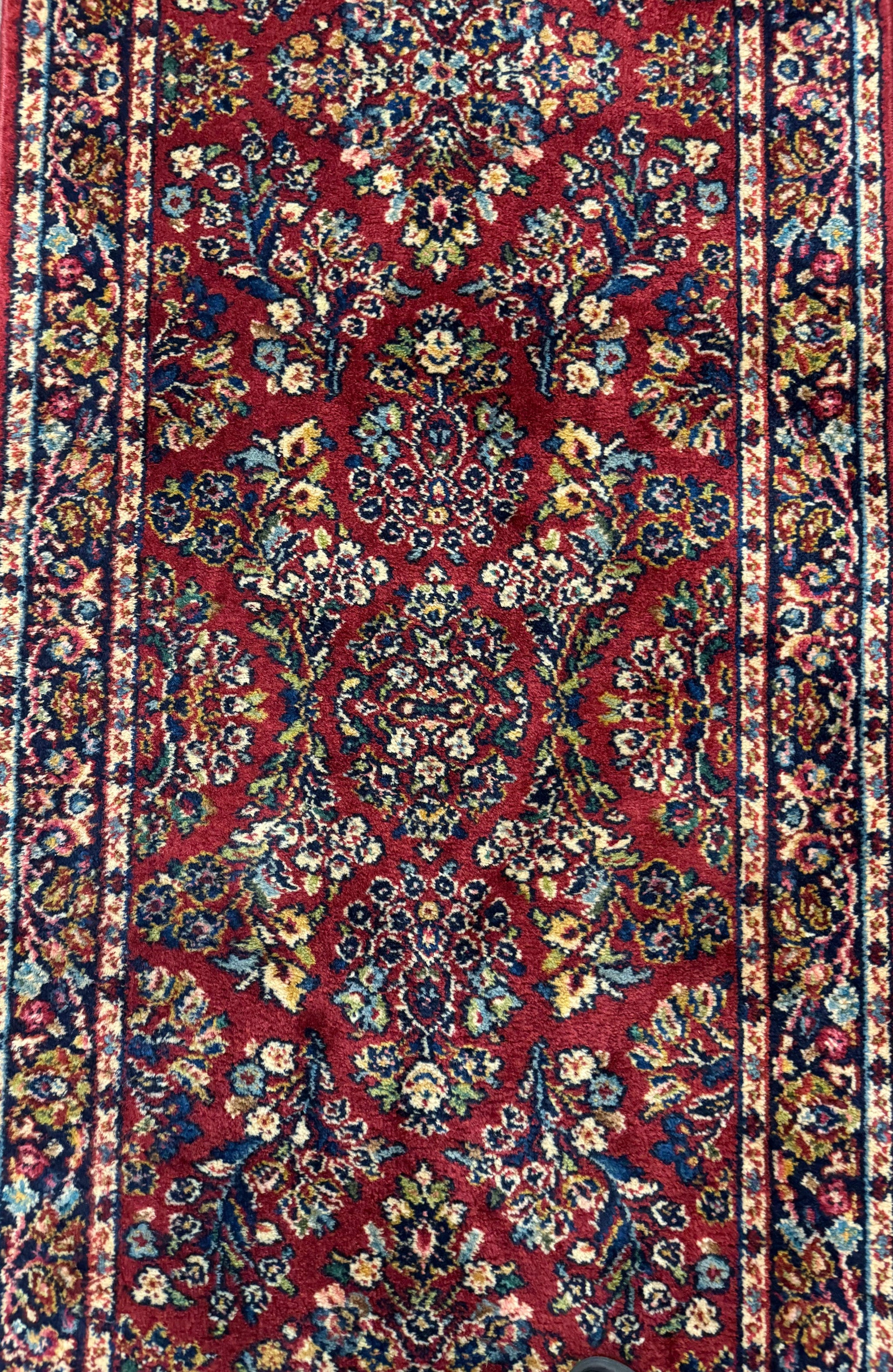 Karastan Runner Rug 2.6 x 8.6, Red Sarouk #785, Original 700 Series, Wool, Rare by Jewel Rugs