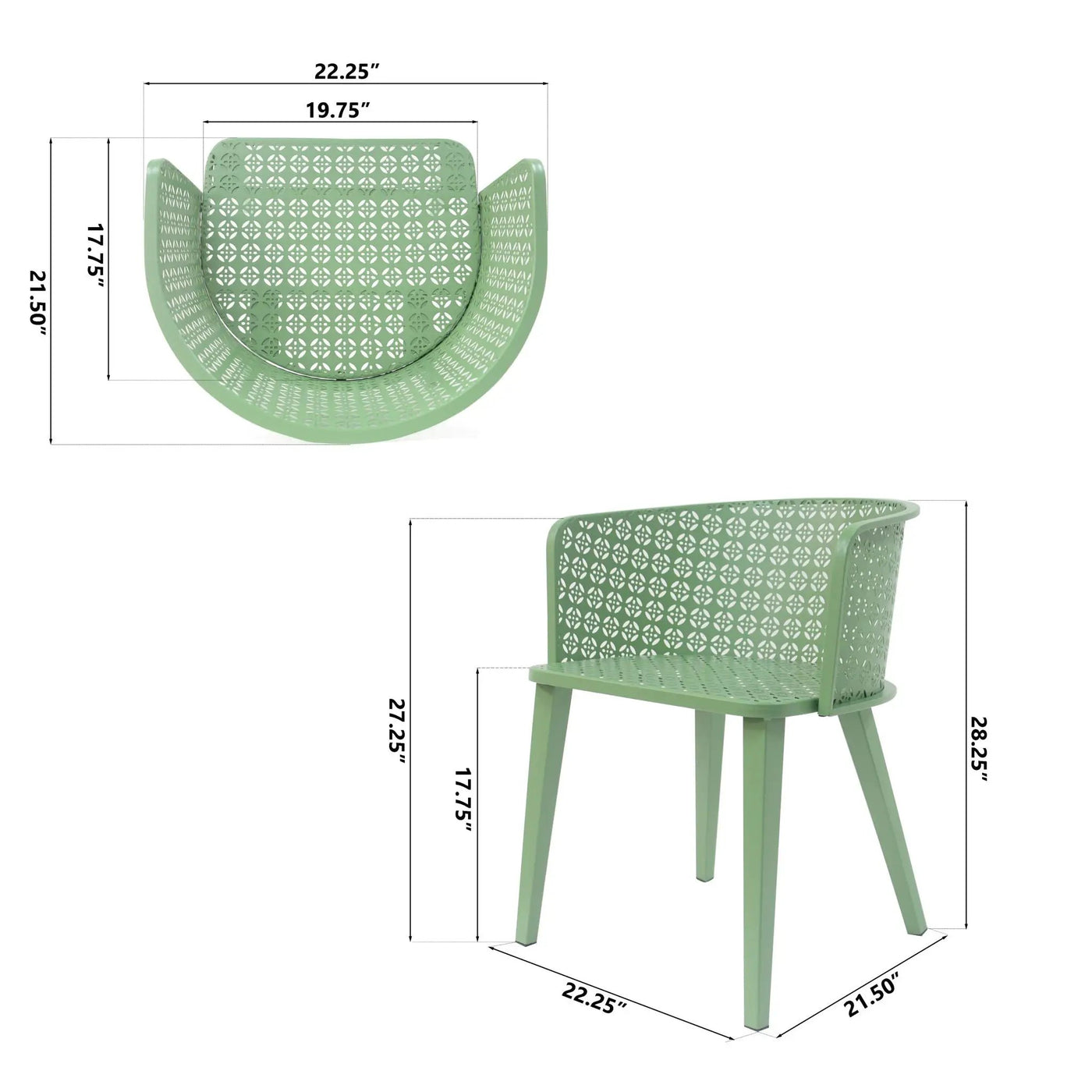 Milan Outdoor Dining Chair Set of 2 by HouseOfZazla