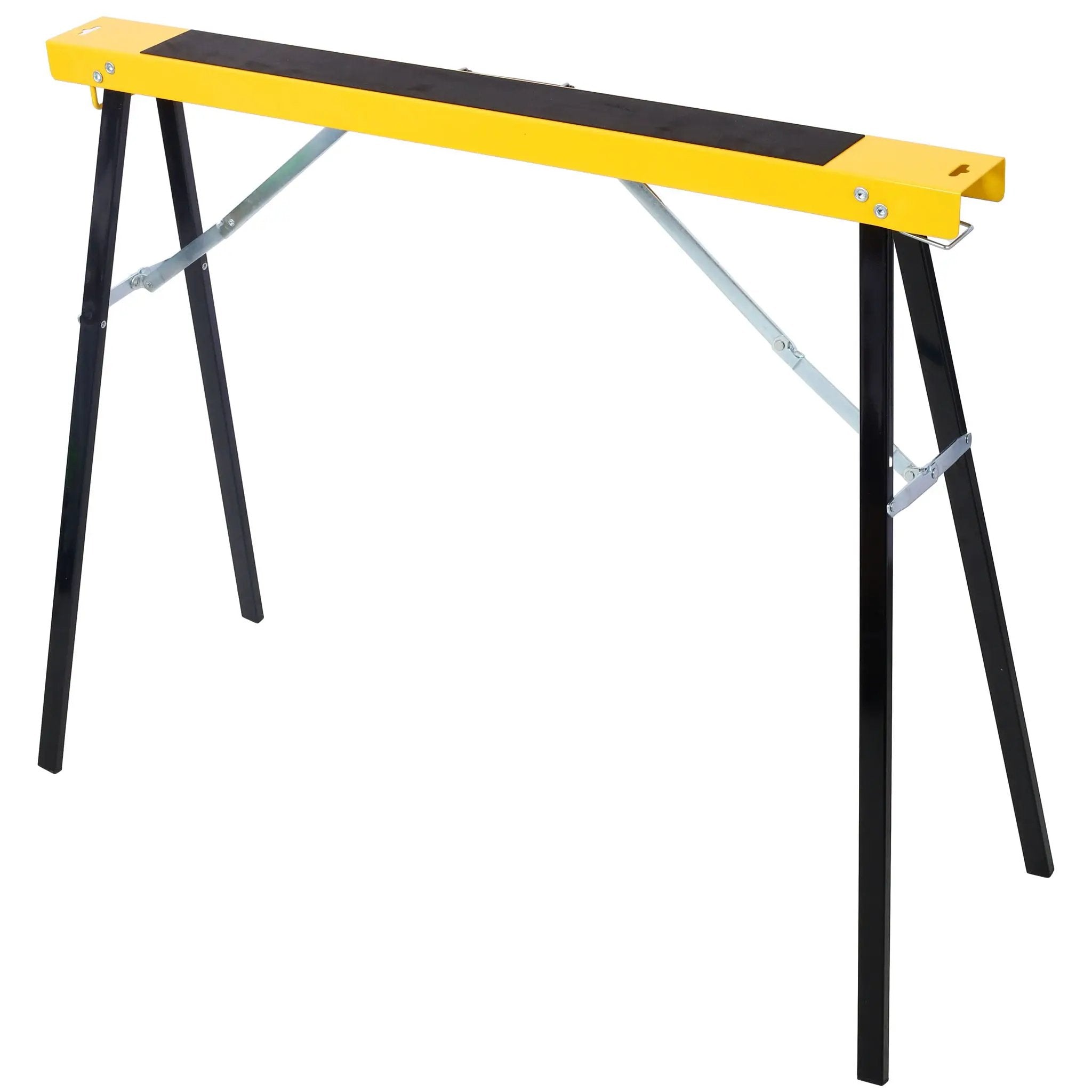 Folding Portable Saw Horses 2 Pack With Fast Open Legs, Heavy Duty For Garage And Workshop - Yellow / Black by HouseOfZazla