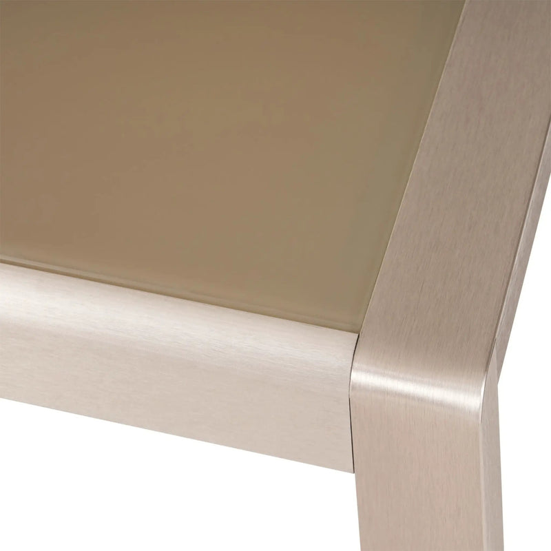 Cape Coral Contemporary Side Table With Frosted Glass Top by HouseOfZazla
