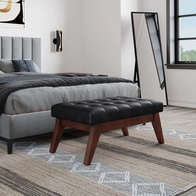 Draper - Upholstered Mid Century Tufted Ottoman Bench by Unique Piece Furniture
