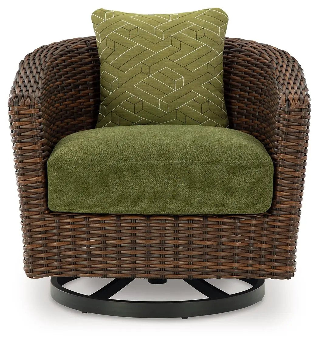 Horizon Hall - Swivel Lounge With Cushion - Brown / Green by Unique Piece Furniture