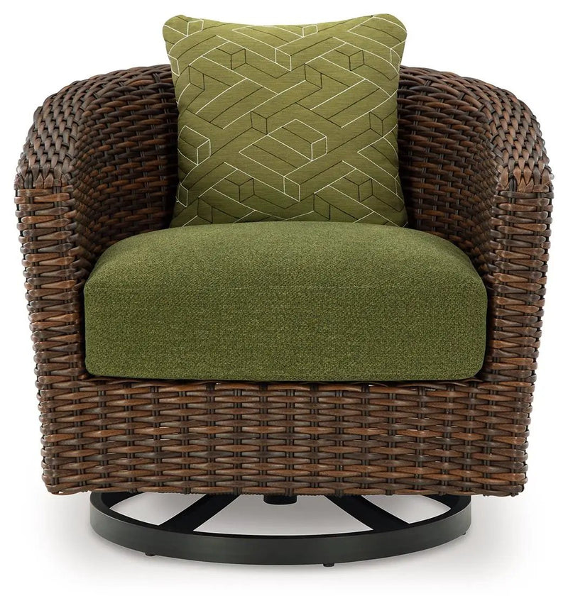 Horizon Hall - Swivel Lounge With Cushion - Brown / Green by Unique Piece Furniture