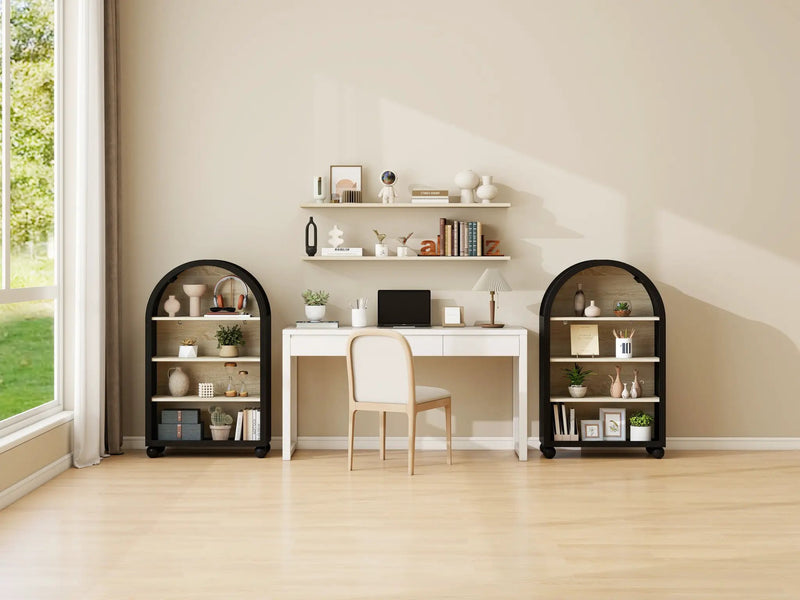 Arched 4-Tier Storage Cabinet with Carved Edges by HouseOfZazla