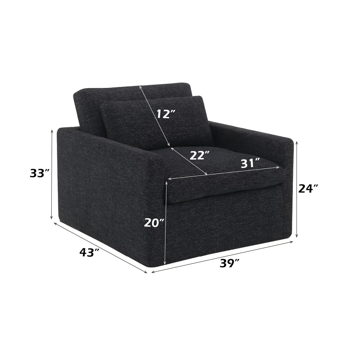 Naveen - Swivel Chair With 1 Toss Pillow by HouseOfZazla