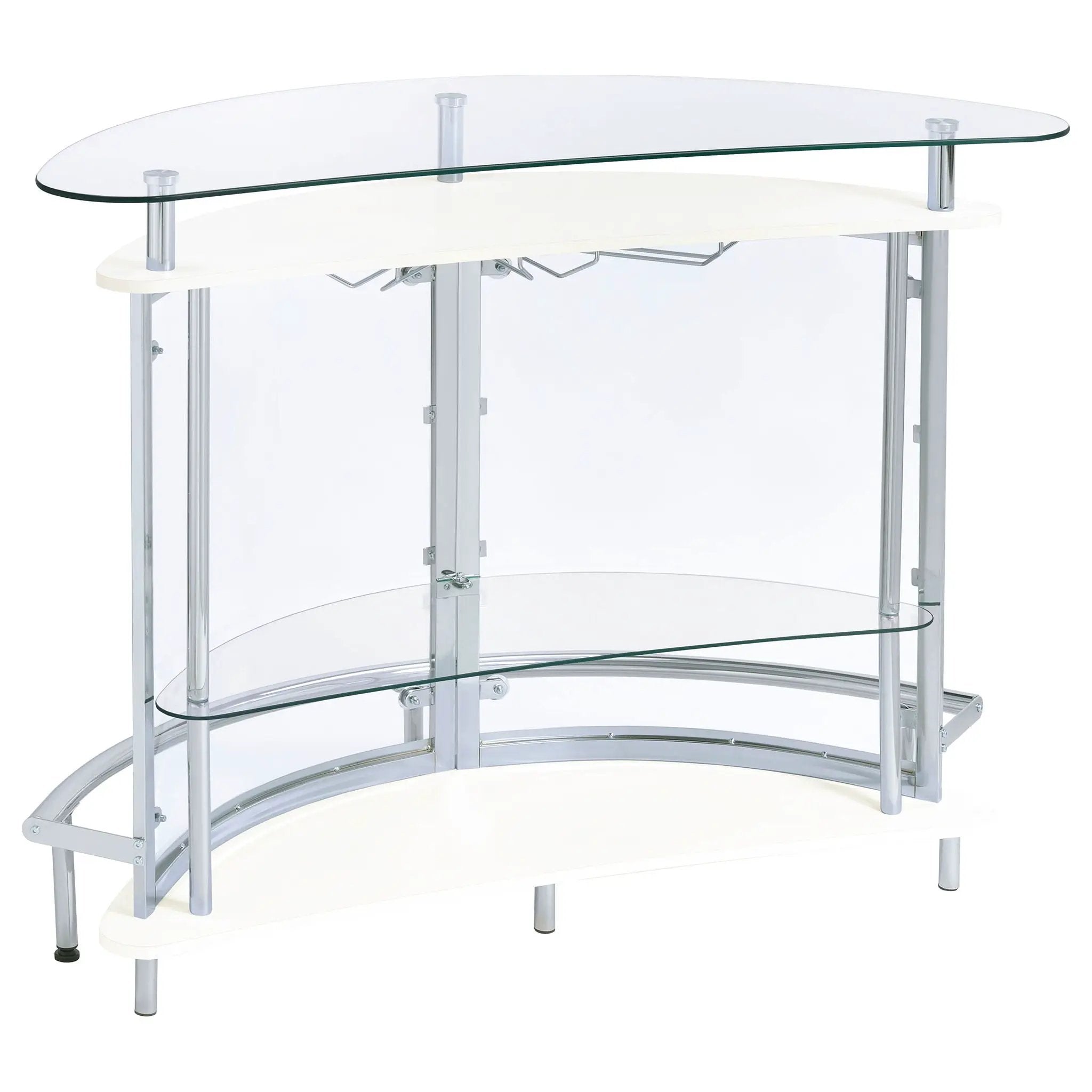 Amarillo Freestanding Glass Top Home Bar Wine Cabinet White by Unique Piece Furniture
