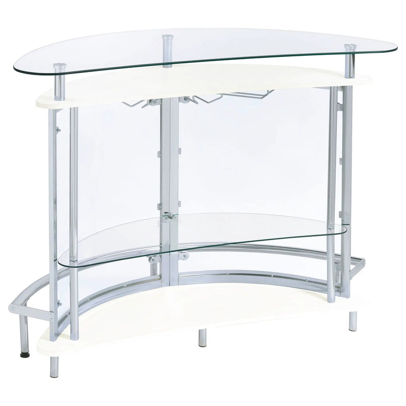 Amarillo Freestanding Glass Top Home Bar Wine Cabinet White by Unique Piece Furniture