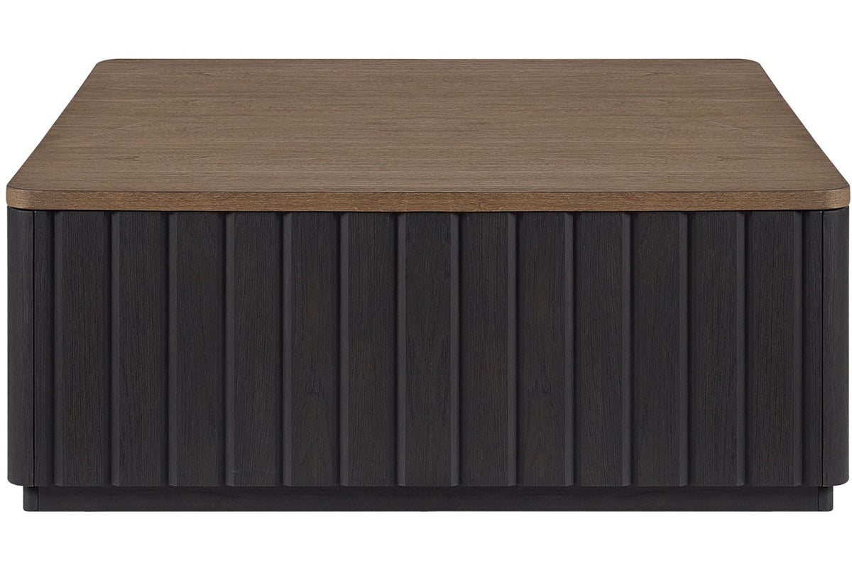 Black Cocktail Table with Casters - Modern Solid Wood Coffee Table, photo 4 of 5