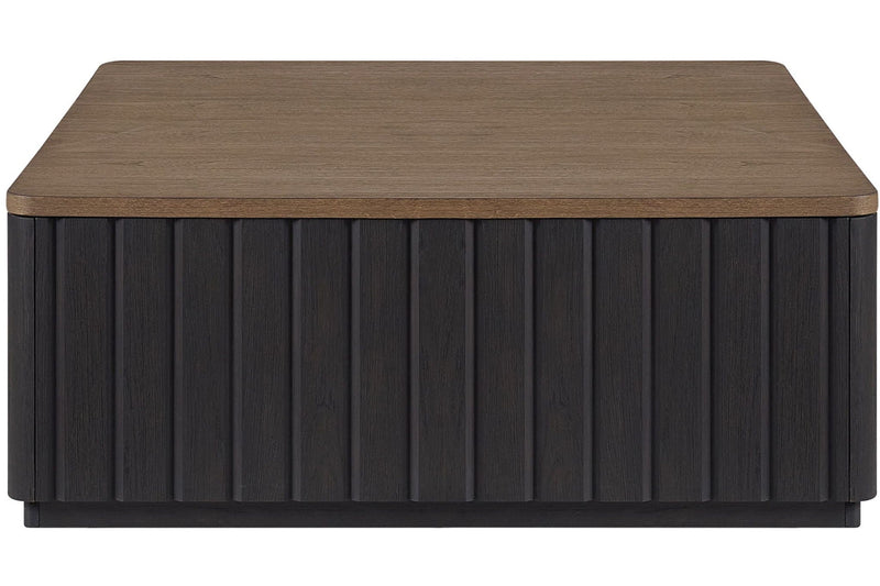 Black Cocktail Table with Casters - Modern Solid Wood Coffee Table, photo 4 of 5
