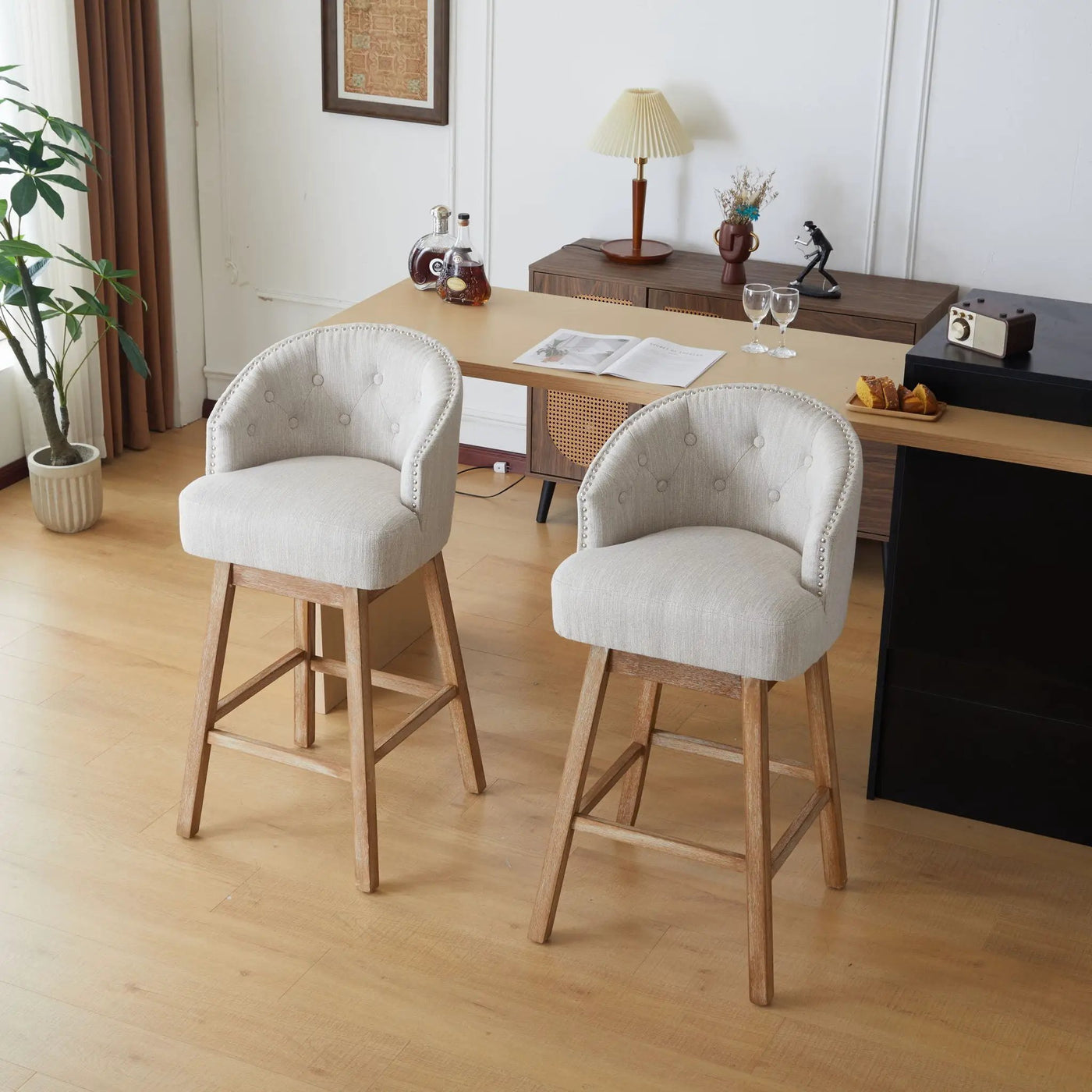 360 Degree Rotation Swivel Counter Stools (Set of 2) by HouseOfZazla