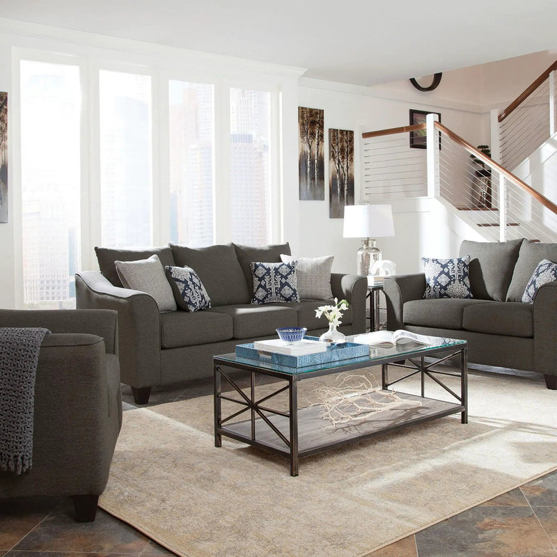 Ralston - Sofa With Accent Pillows - Gray by HouseOfZazla
