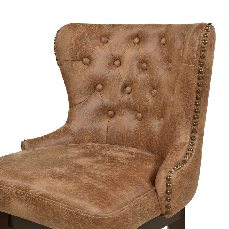 Holmes - Tufted High Back 360 Swivel Counter Height Barstool by HouseOfZazla