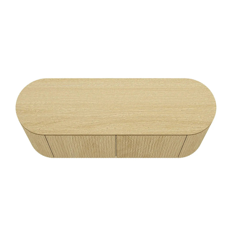 Olivia - Sideboard With 4 Adjustable Shelves With Handle Free Doors And Rounded Edges - Oak by HouseOfZazla
