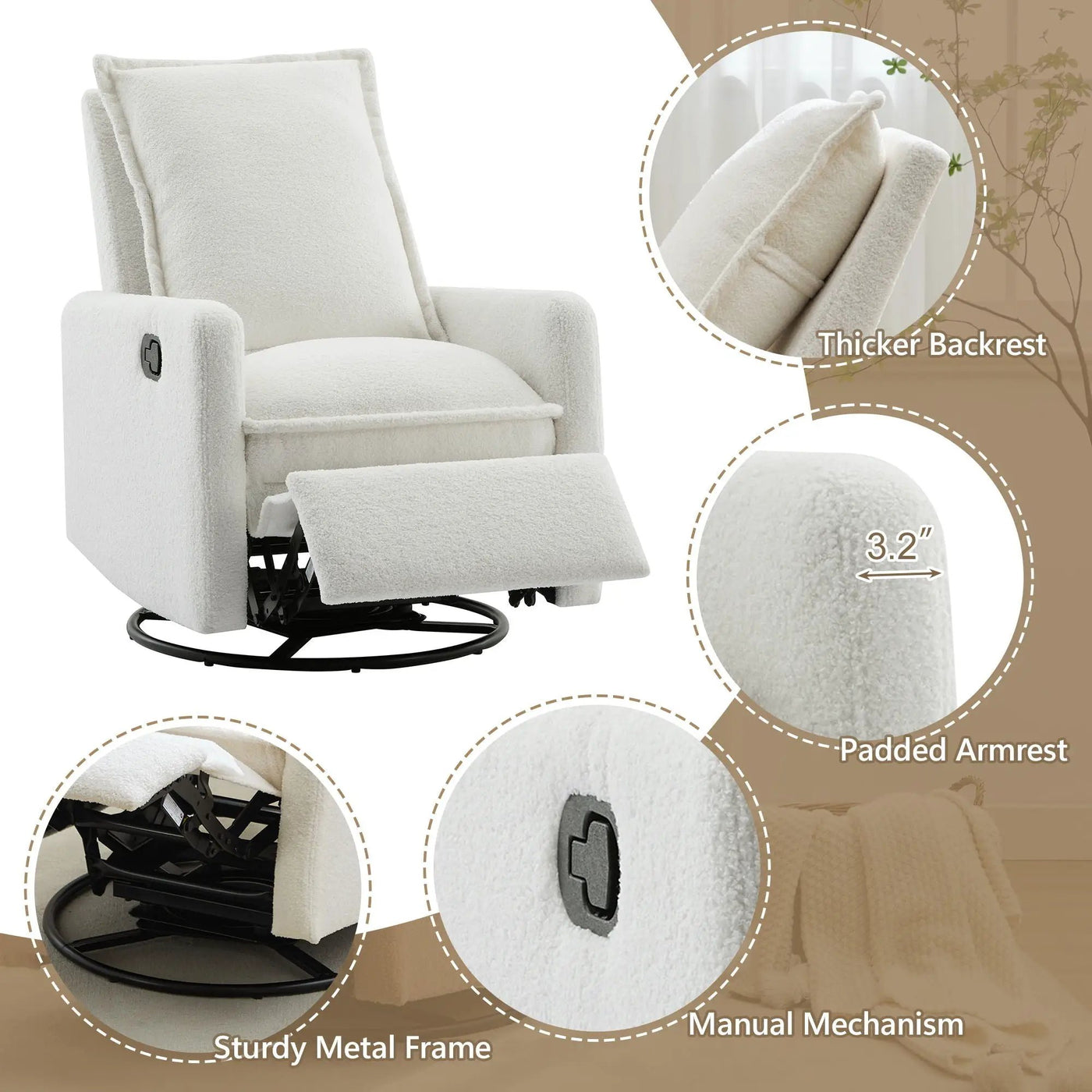 Swivel Rocker Glider Recliner Chair by HouseOfZazla