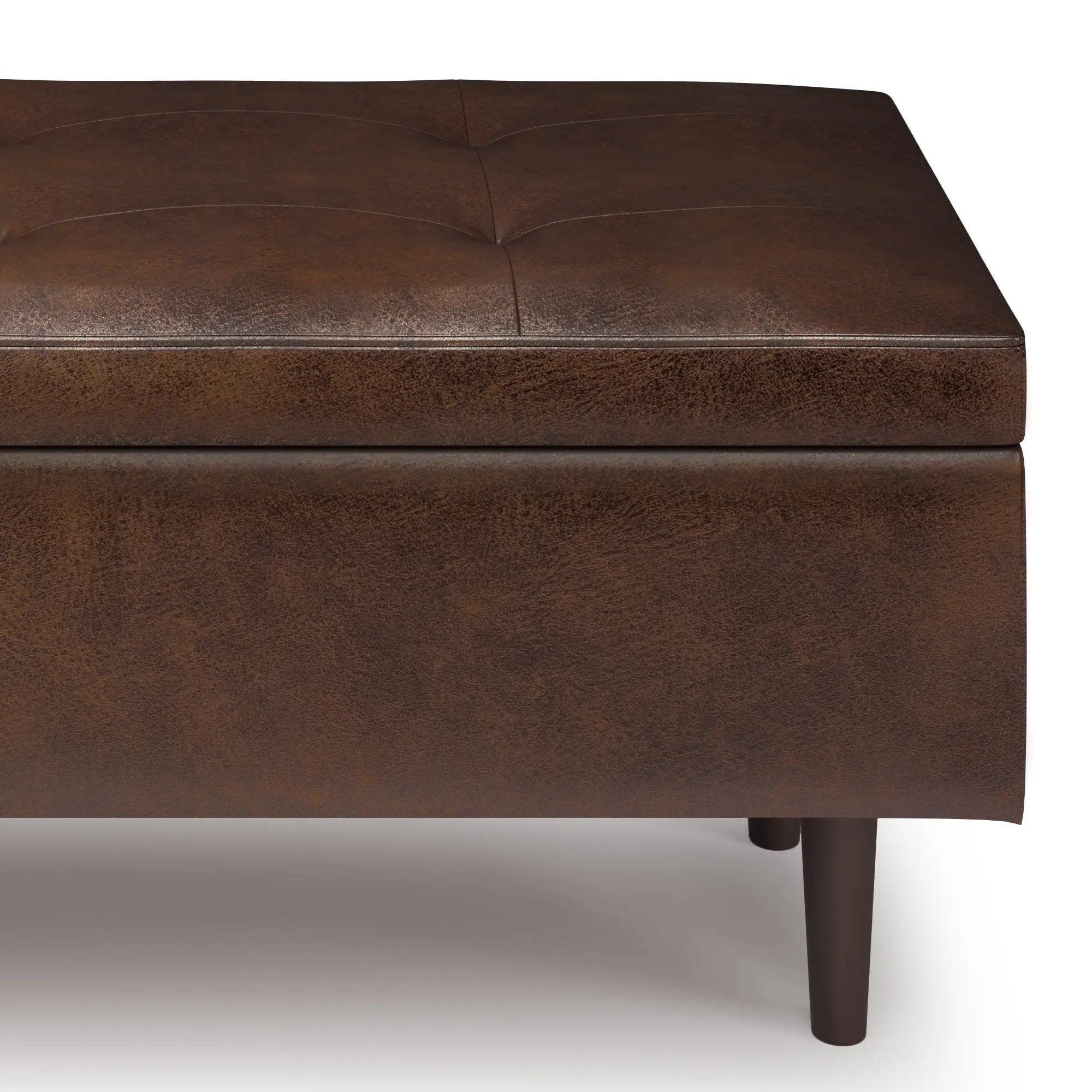 Shay - Large Square Coffee Table Storage Ottoman Mid-Century Style by HouseOfZazla
