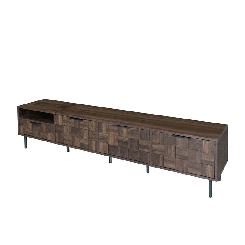 78" TV Stand With Storage Cabinets For Living Room - Walnut by HouseOfZazla