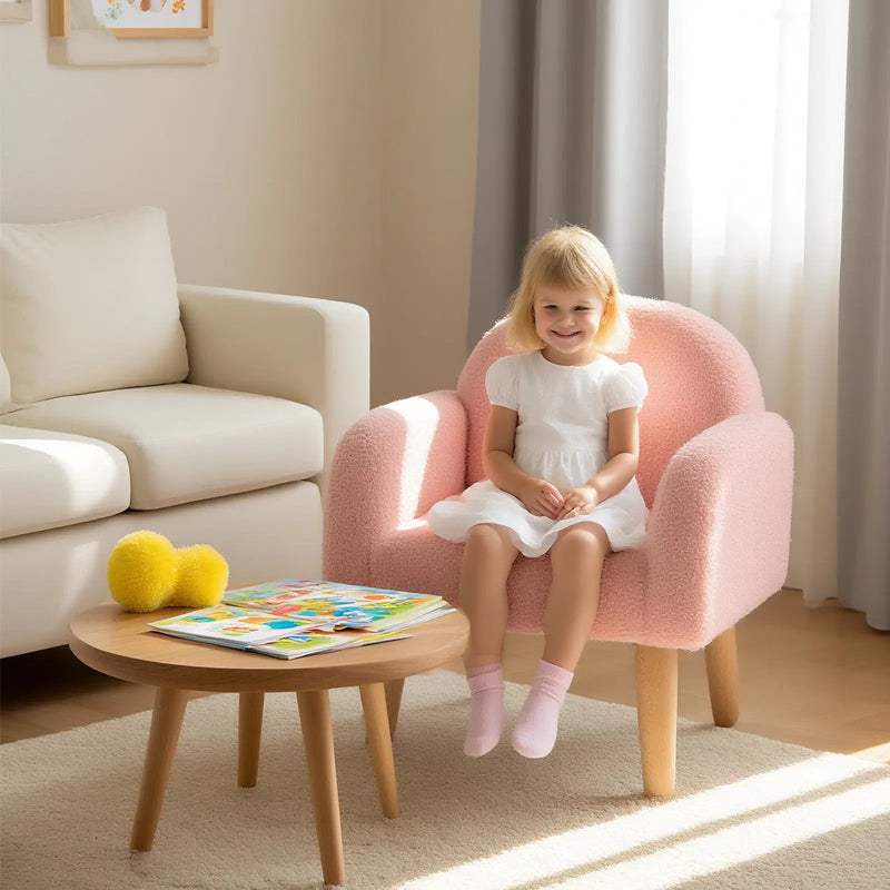 Kids Armchair with Comfy Backrest and Armrests-Pink by DirectDeals