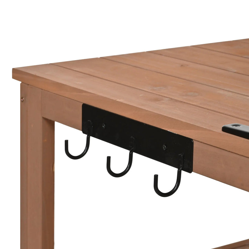 TOPMAX Potting Bench with Hutch, 50.2' Solid Fir Wood Garden Workstation by HouseOfZazla