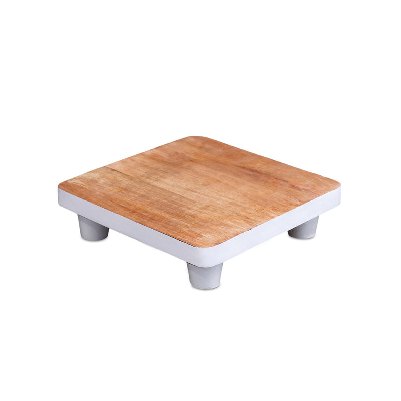 Natural wood pedestal tray (set of 2), photo 4 of 4