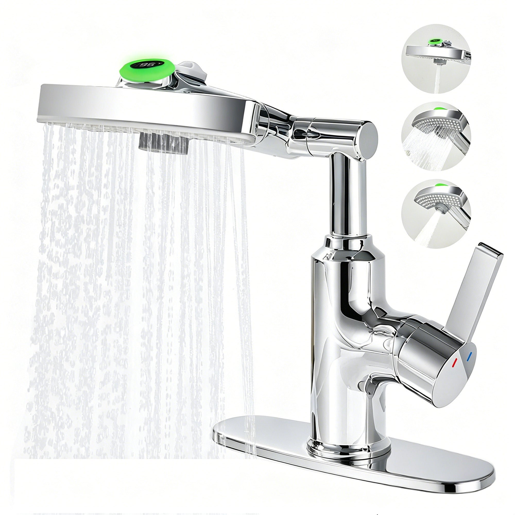 LED Temperature Display Bathroom Faucet with Digital Screen by HouseOfZazla