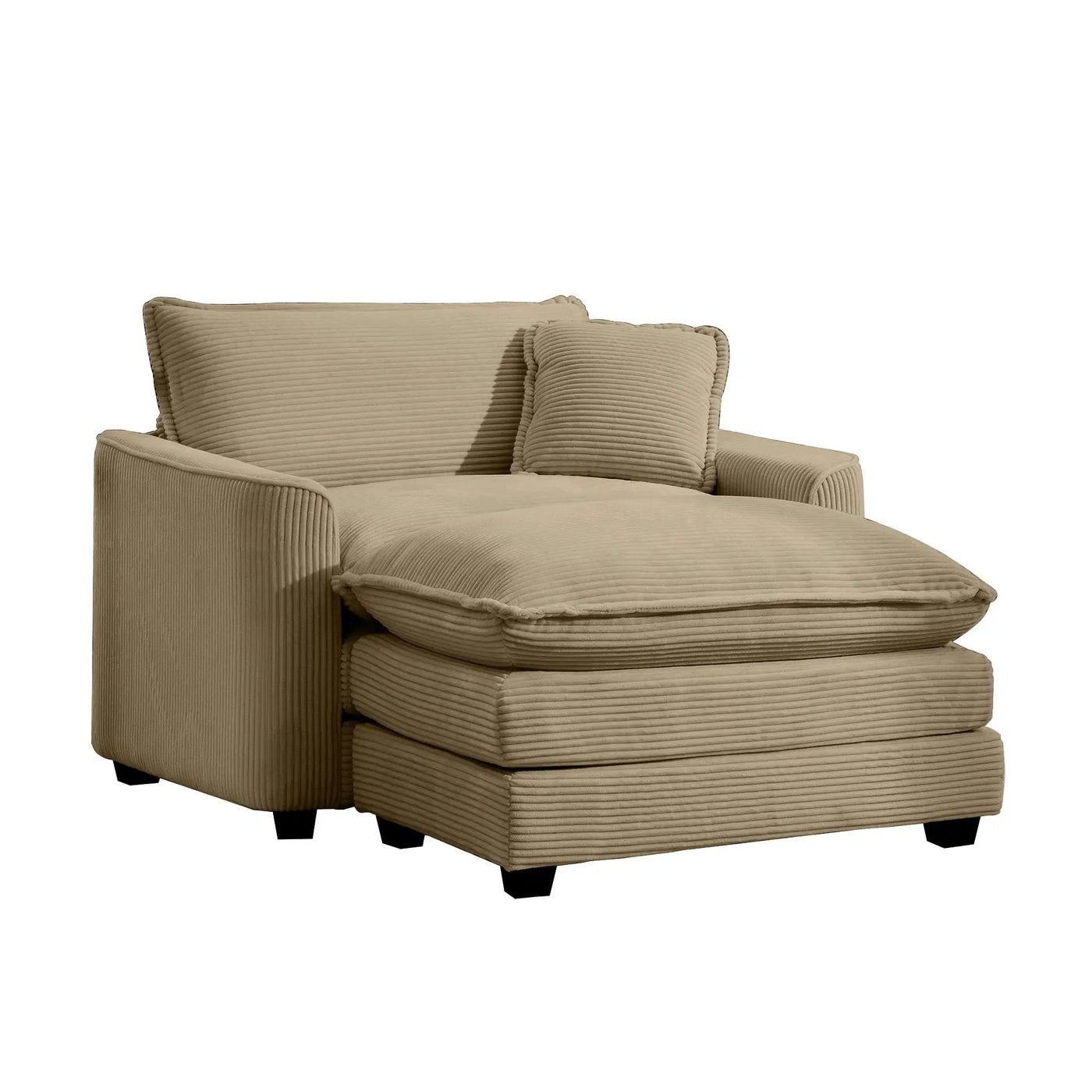 Classic Modern Comfortable Single Chair Deep Seat Sofa With Footstool by HouseOfZazla