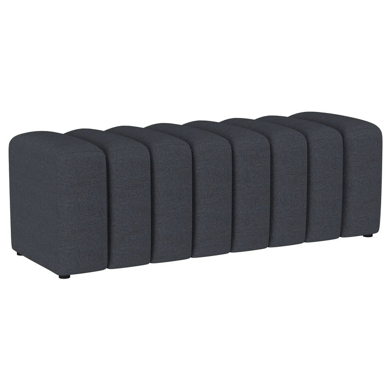 Summer Fabric Upholstered Tufted Accent Bench Charcoal by Unique Piece Furniture