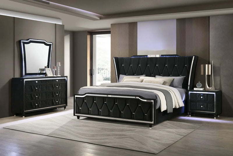 Lorient 4-piece California King Bedroom Set Black by Unique Piece Furniture