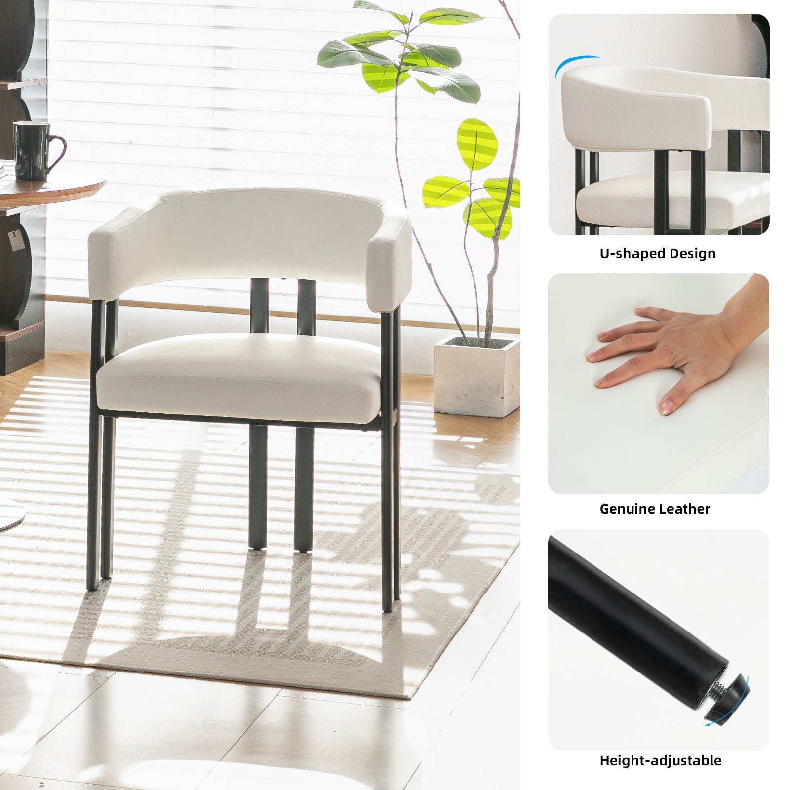 Modern Dining Upholstered Barrel Chair With Curved Back And Armrests by HouseOfZazla