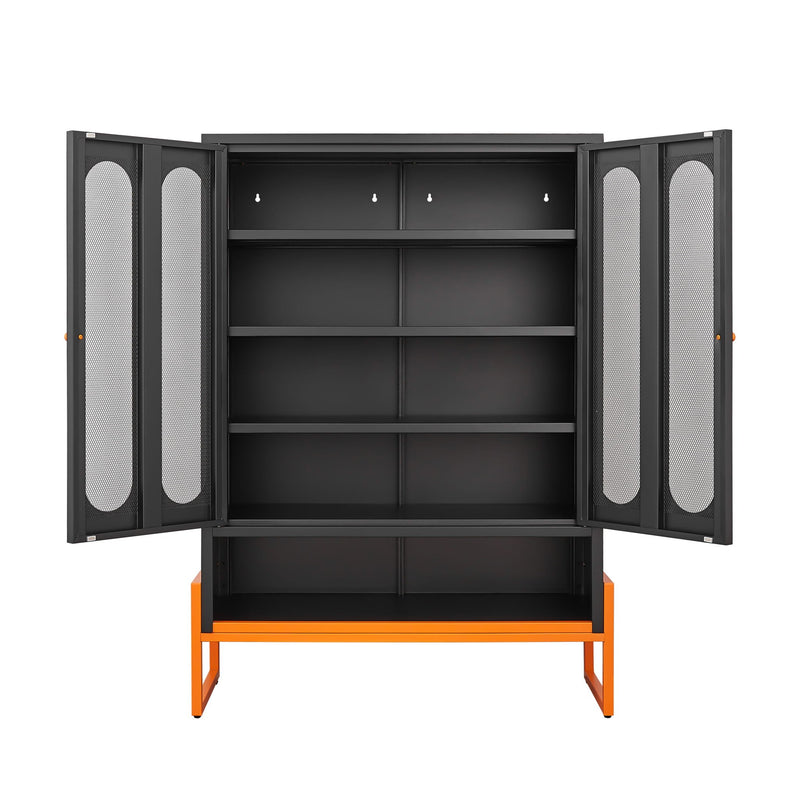 Modern Metal Shoe Cabinet With DoublebSided Doors And Adjustable Partitions by HouseOfZazla