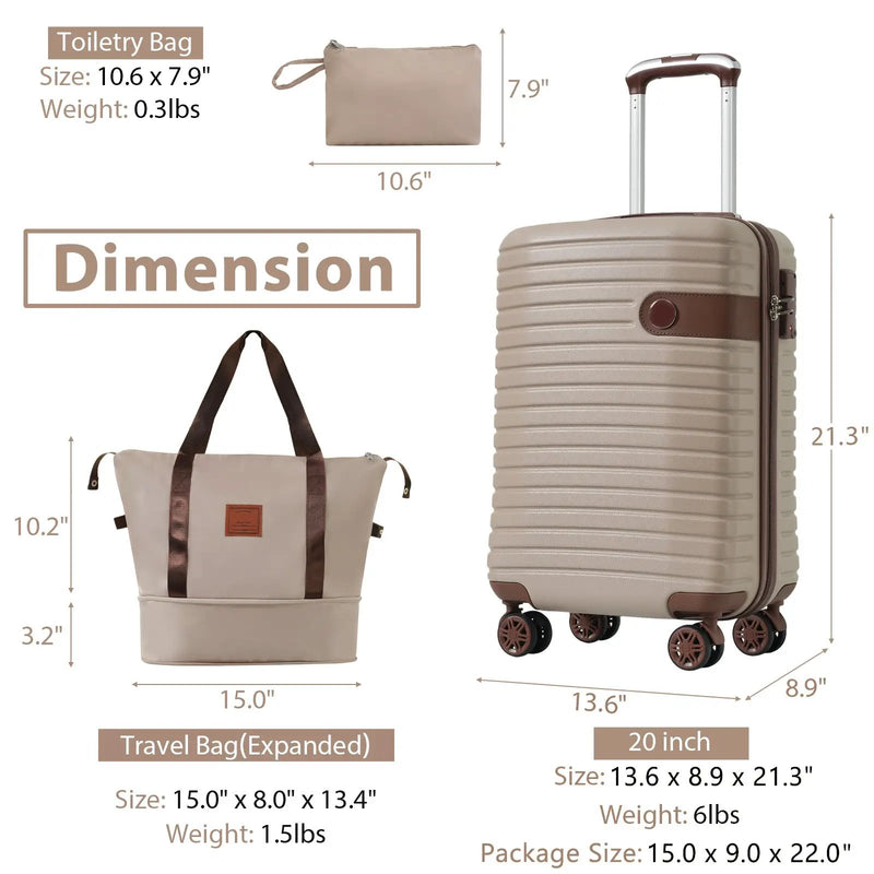 3 Piece Carry-On Luggage Set by HouseOfZazla