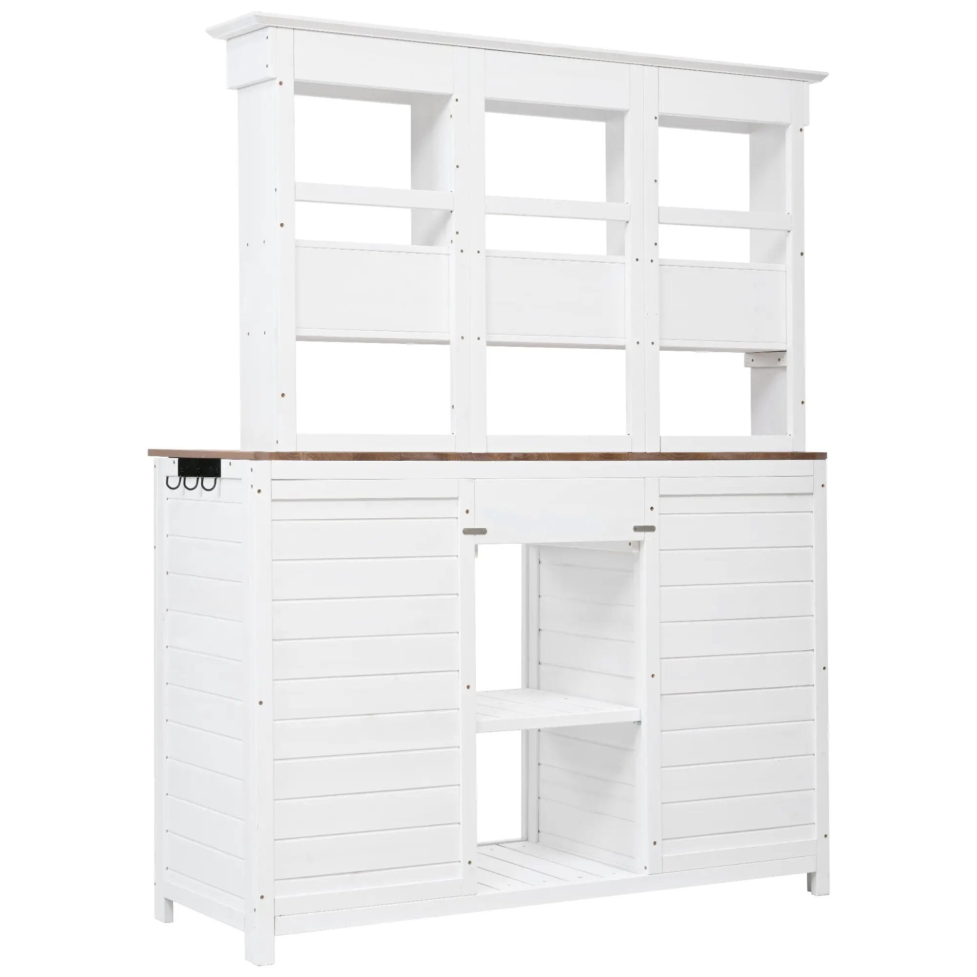 TOPMAX 65.7" Tall Garden Potting Bench Table with Hutch by HouseOfZazla