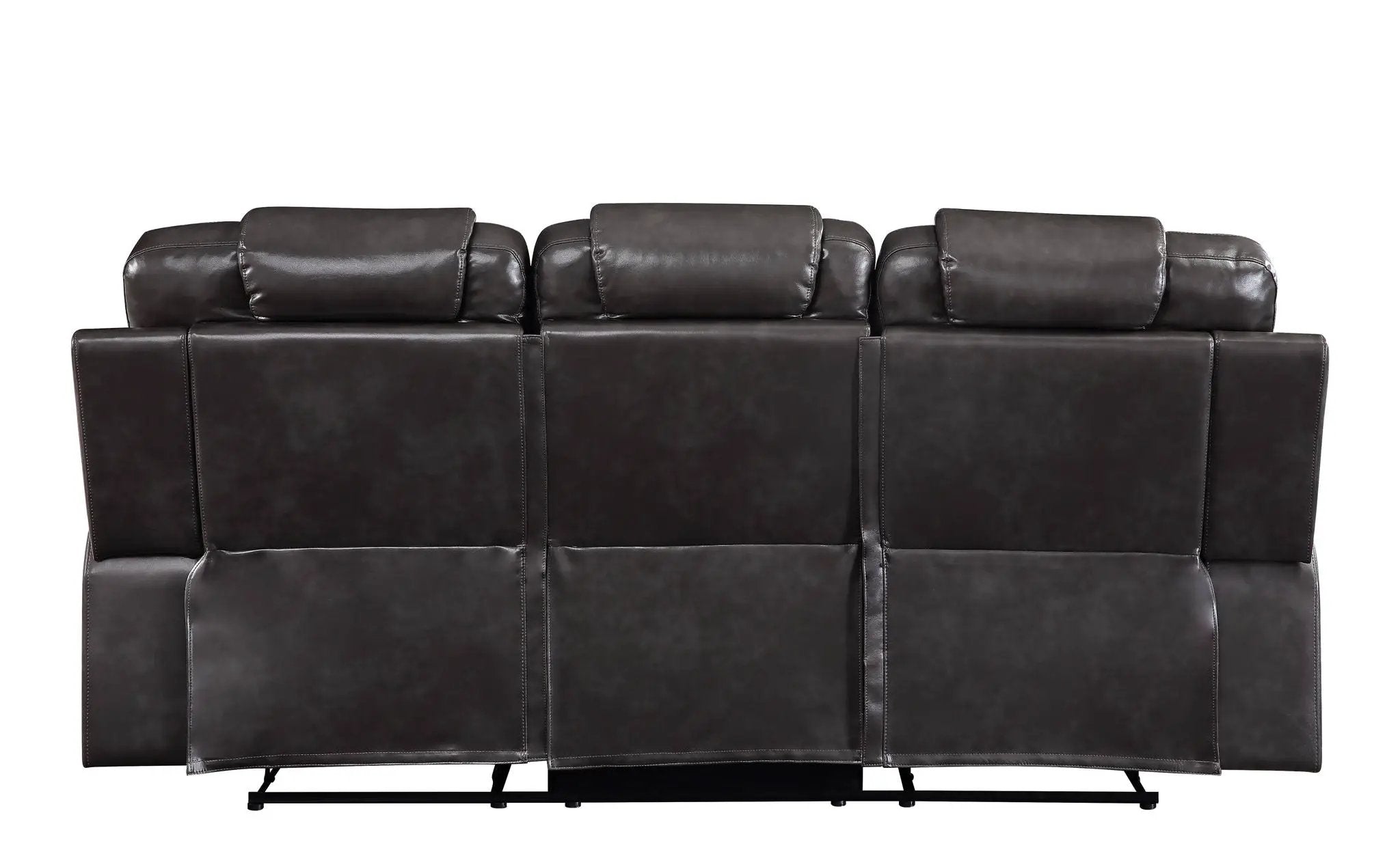 Braylon - Magnetite Synthetic Leather Manual Recliner Sofa - Brown by HouseOfZazla