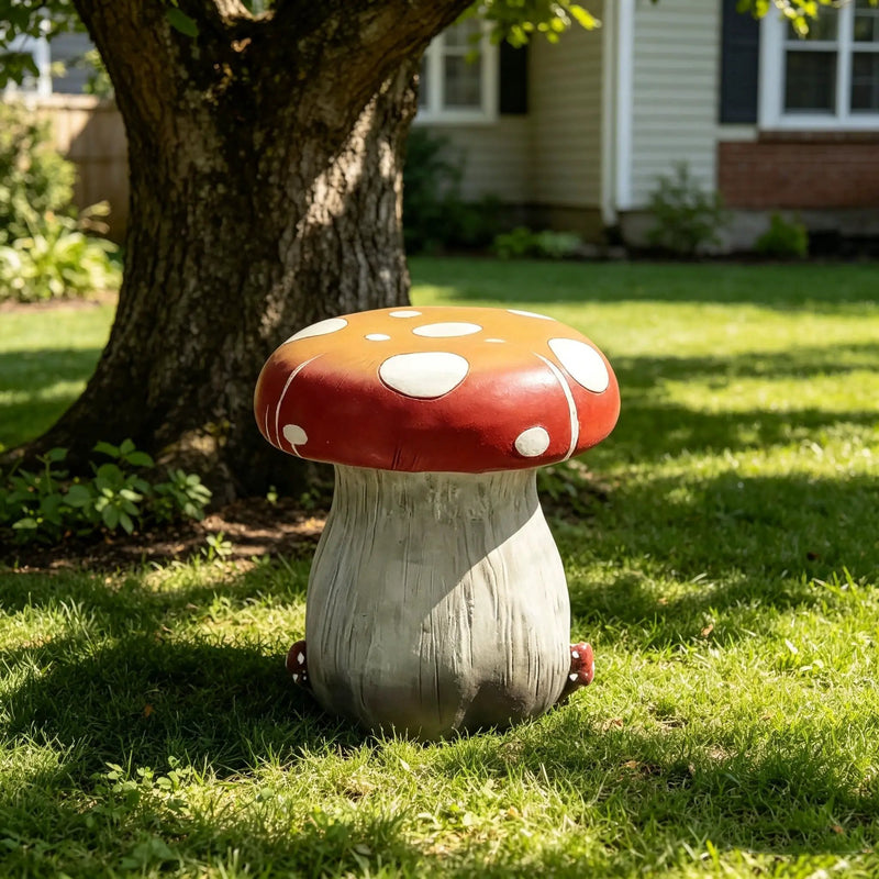 13.4" Oversized Mushroom Statue Stool by HouseOfZazla