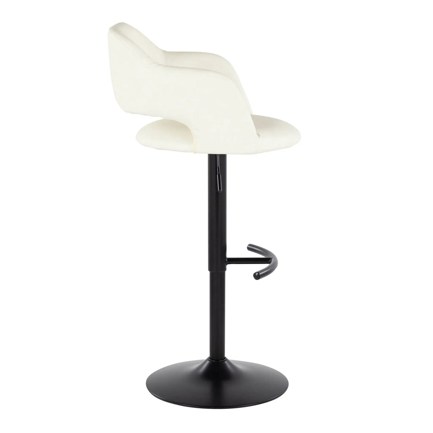 Margarite - Contemporary Adjustable Barstool With Swivel With Rounded T Footrest (Set of 2) by HouseOfZazla