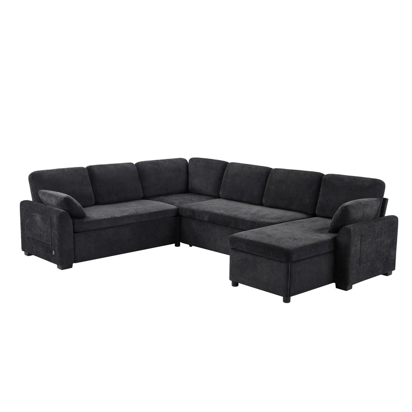 Convertible U-Shaped Sectional Sofa Bed With Reversible Chaise by HouseOfZazla