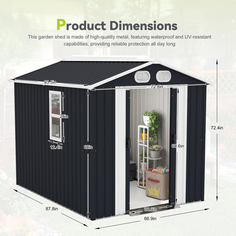 Campcraft 8x6 FT Outdoor Metal Storage Shed by HouseOfZazla