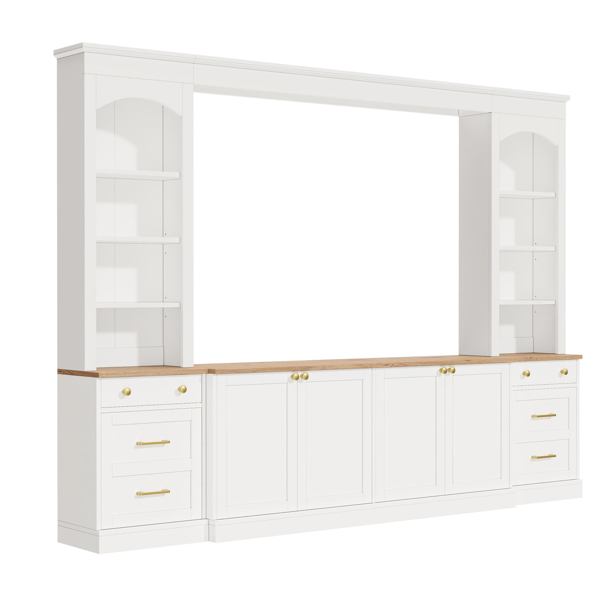 Farmhouse Arched Entertainment Center Wall Unit, photo 8 of 10