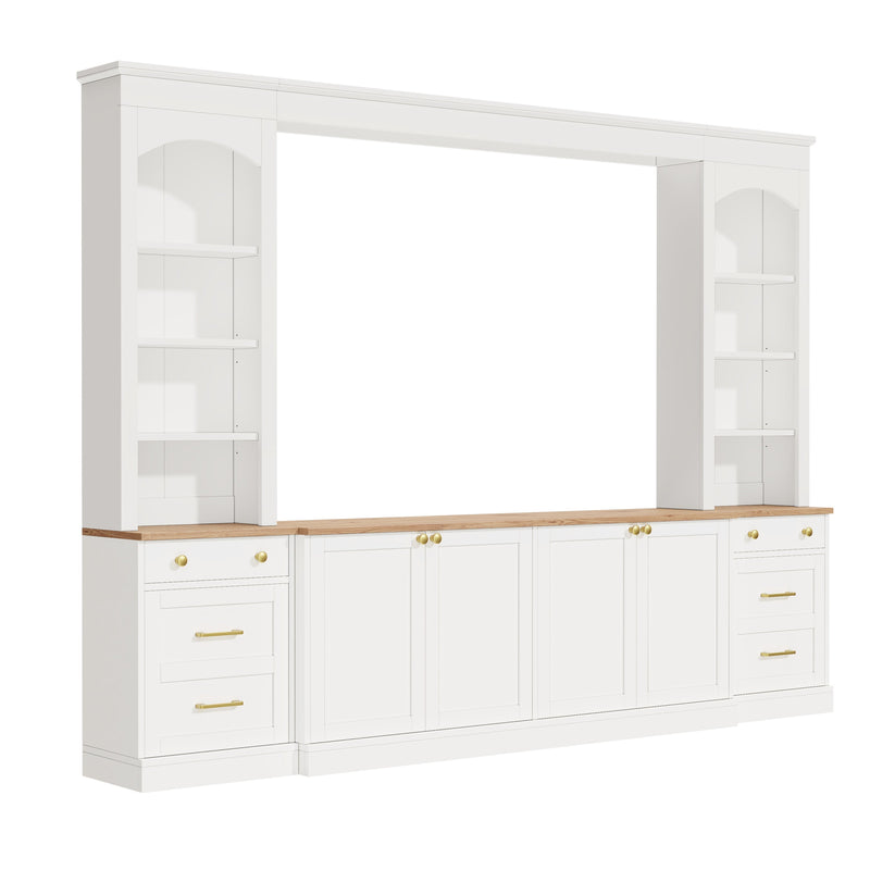 Farmhouse Arched Entertainment Center Wall Unit, photo 8 of 10