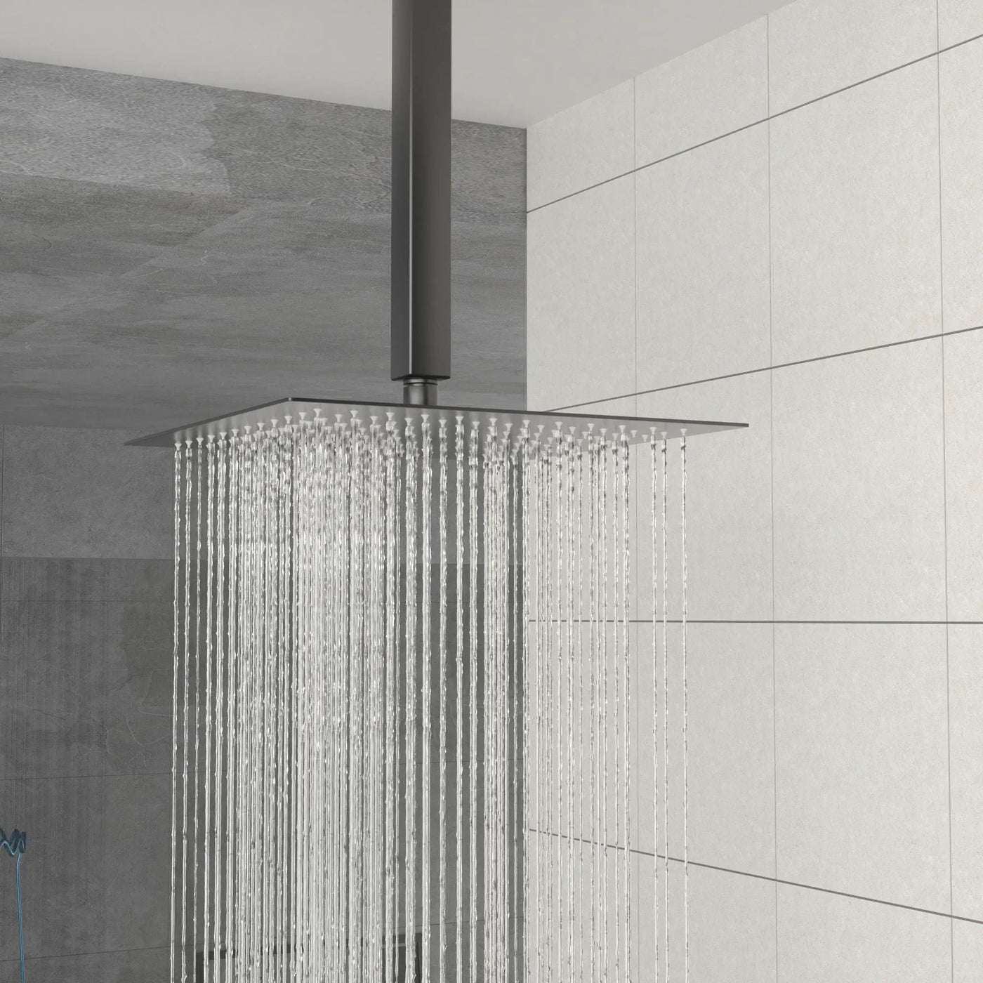 Modern Dual Shower Head System With 16" Ceiling Mount Finish, Stainless Steel And Brass by HouseOfZazla