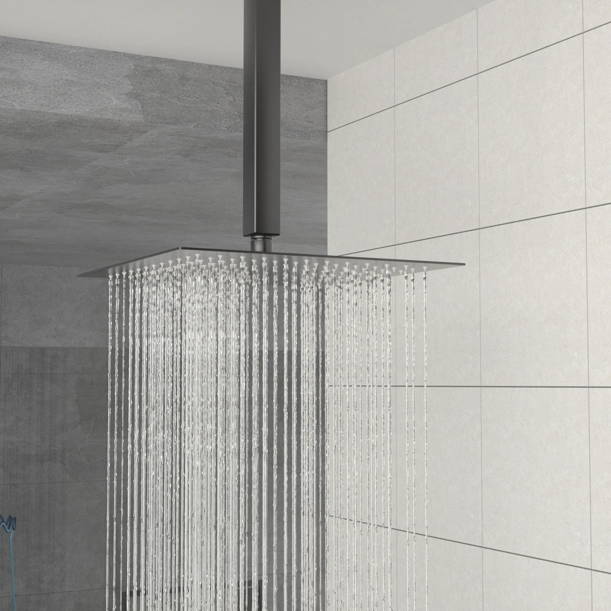 Modern Dual Shower Head System With 16" Ceiling Mount Finish, Stainless Steel And Brass by HouseOfZazla