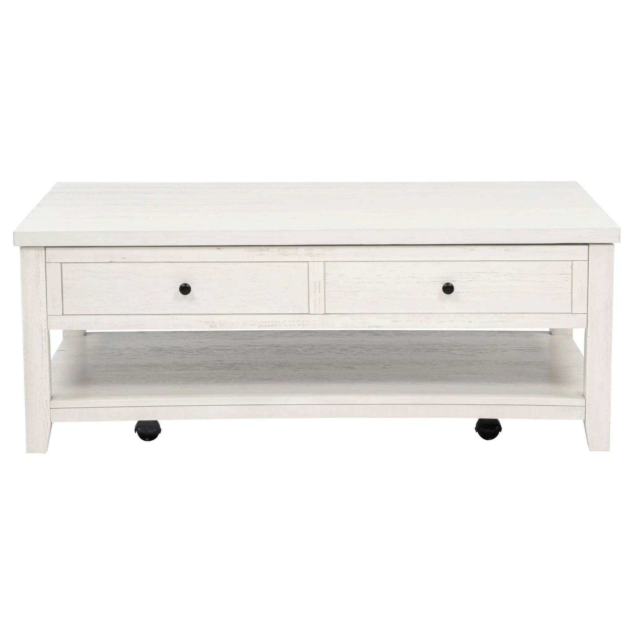 Payne 48-inch Mobile Lift Top Coffee Table Distressed White by Unique Piece Furniture