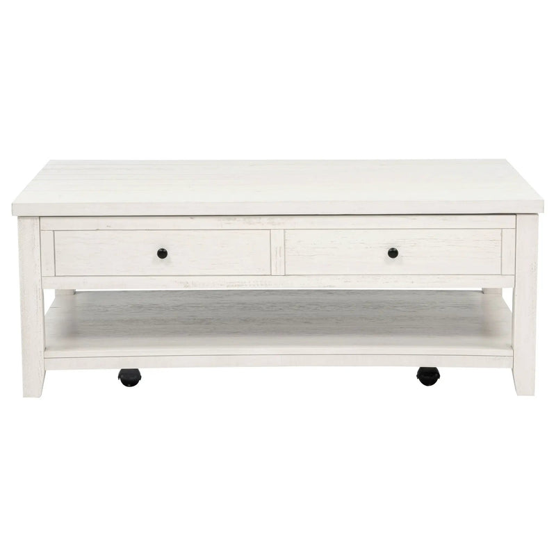 Payne 48-inch Mobile Lift Top Coffee Table Distressed White by Unique Piece Furniture