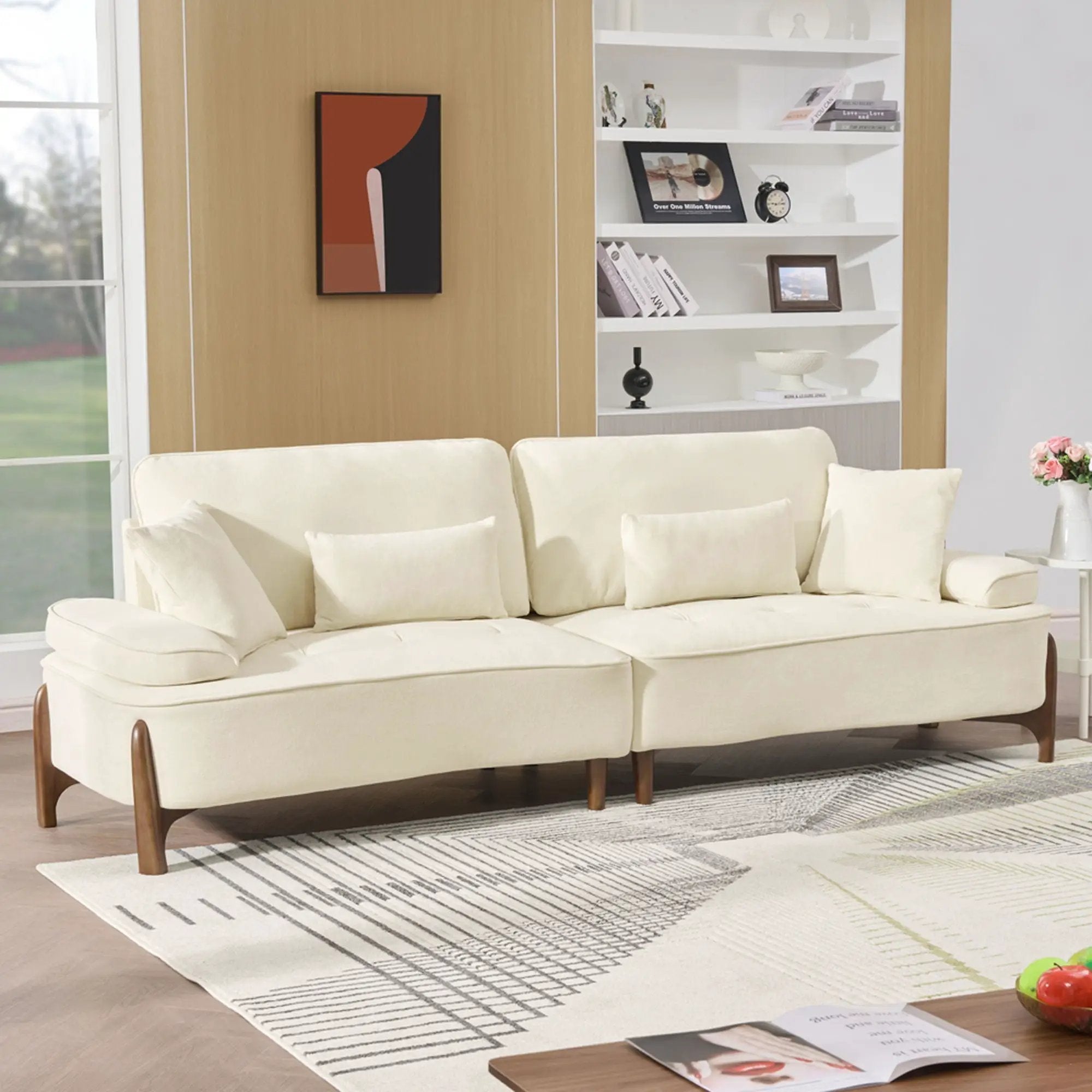 Comfortable Deep Seated Sofa With Pillows by HouseOfZazla