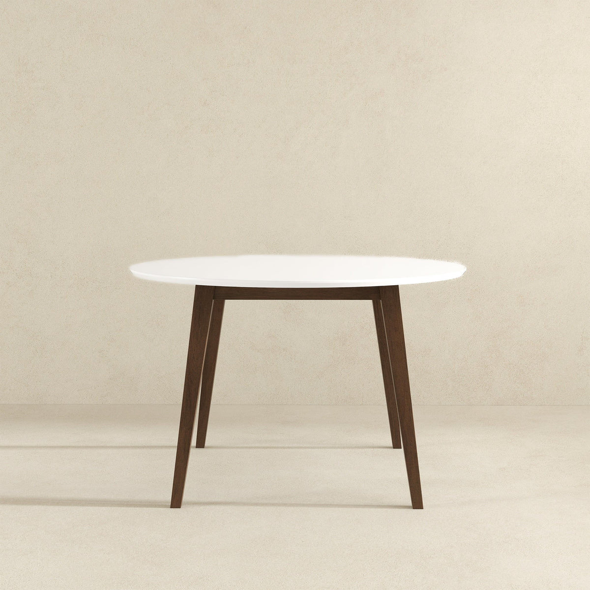 White Round Dining Table with Solid Wood Construction - White, photo 6 of 10