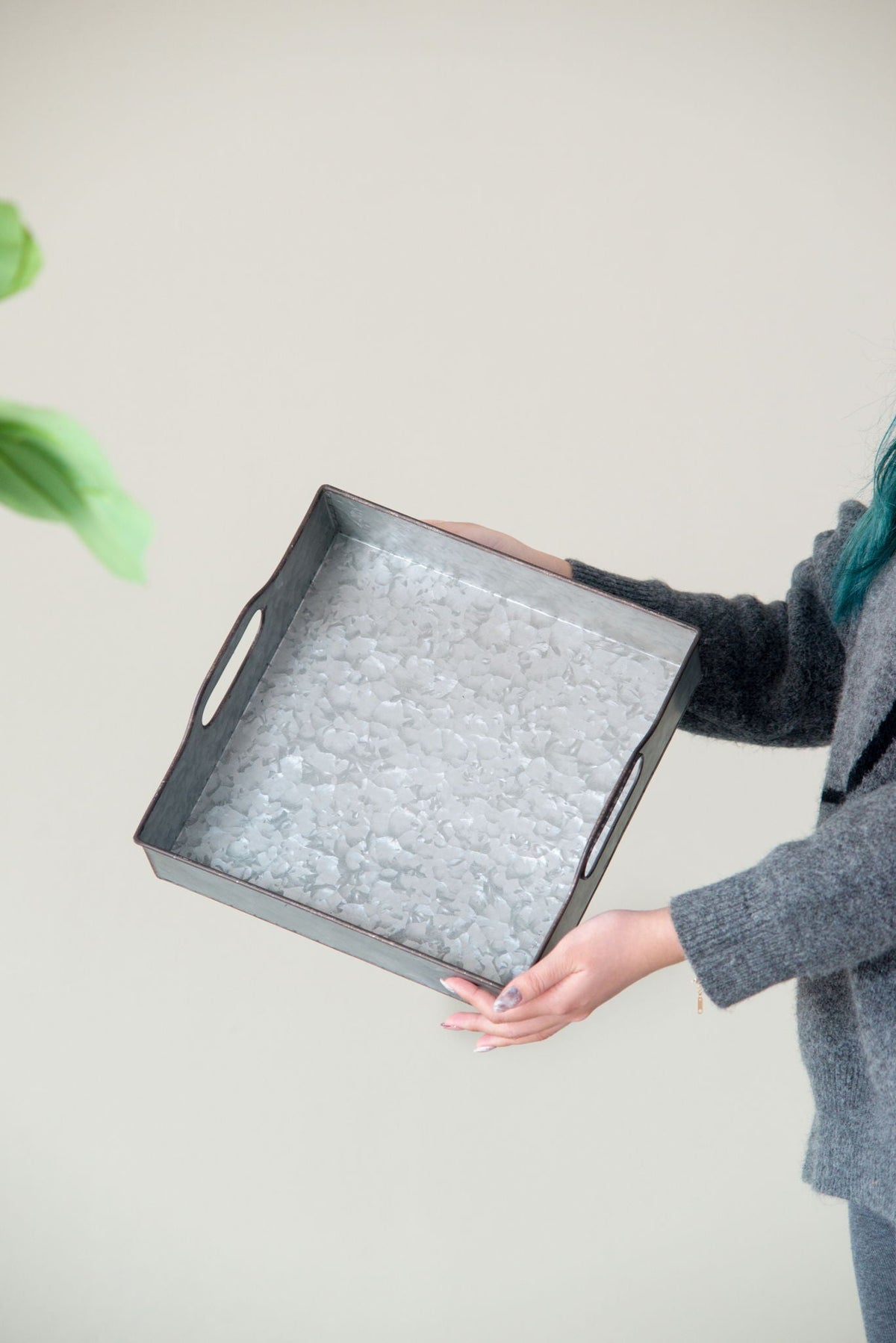 Decorative Galvanized Nesting Trays with Rustic Design - Gray, photo 9 of 19