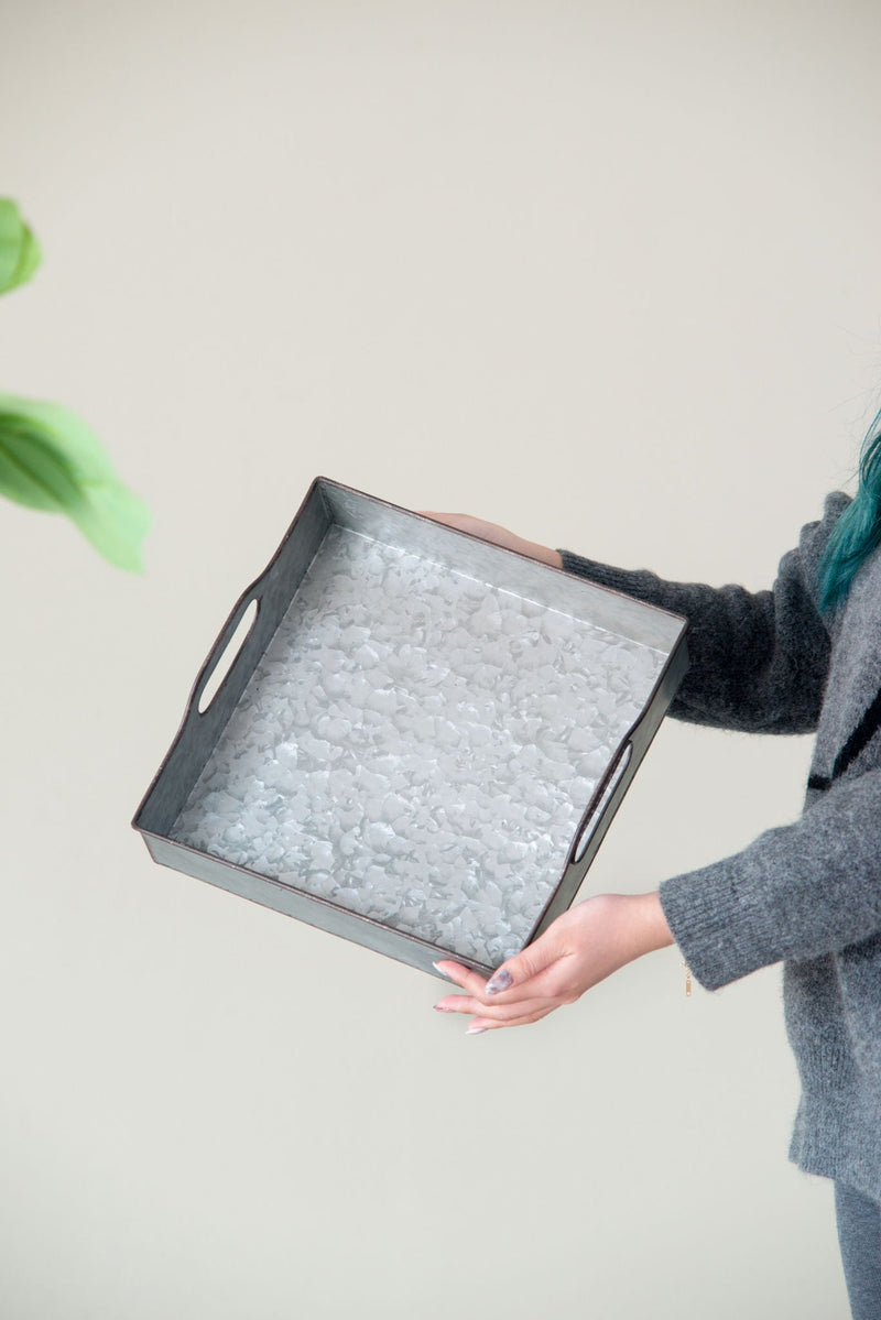 Decorative Galvanized Nesting Trays with Rustic Design - Gray, photo 9 of 19
